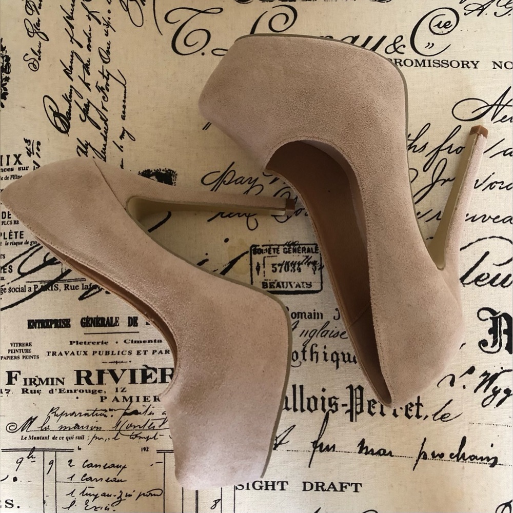 Sizes 6-11; Stiletto; Platform; Redcherry; Vegan Suede; Water Resistant; Apricot - Picture 3 of 8